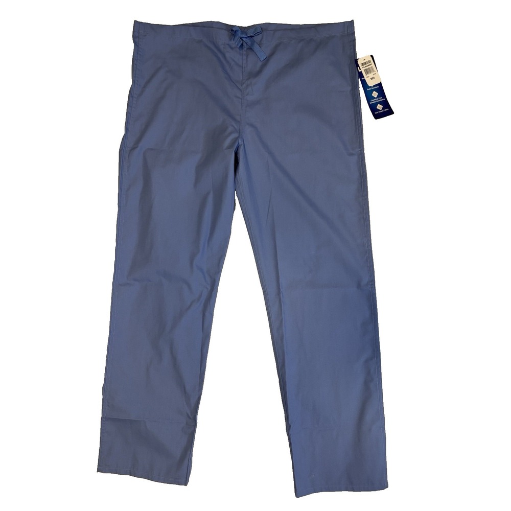 NEW Landau 7602 BCP Unisex Reversible Scrub Pants Blue Medium Drawstring Medical